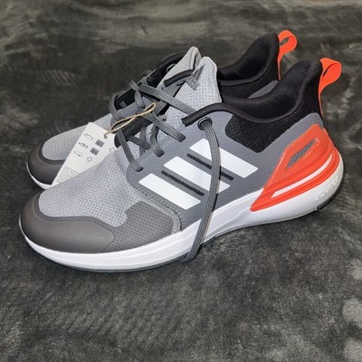 Adidas Rapidasport Bounce J shoes in black and iron metallic, Size 6