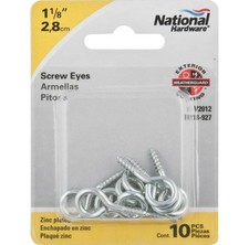 20 National Hardware 3/4" Screw Eyes Zinc Plated Steel