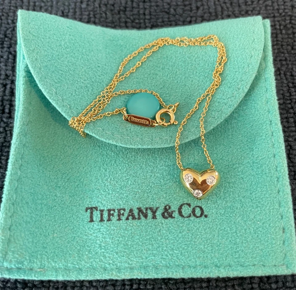 Tiffany & Co Gold Necklace 3 Diamonds  - Image 3 of 3