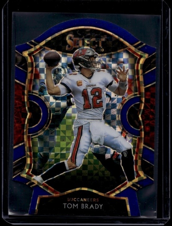 2020 Panini Select Football Tom Brady #1 Concourse Blue Prizm Die Cut