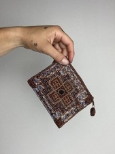 Vintage Style Moroccan Inspired Beaded Coin Purse Boho Geometric Evening Pouch