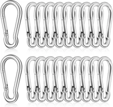 20 PCS Stainless Steel Carabiners Spring Snap Hooks Heavy Duty Keychain Clip NEW