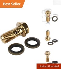 Stainless Steel M10x1.0 Banjo Bolt for Automotive Brake Systems - Gold
