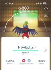Shiny Hawlucha - Trade 1 MStardusts - Read Description