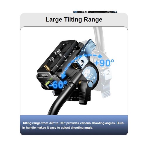 SIRUI VA-5X Fluid Video Lightweight Head w QR Plate for video shooting - Picture 11 of 13