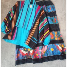 Opus 1 by Diana Skirt Jacket Set Womens OS Vintage Mexican Embroidered Belted