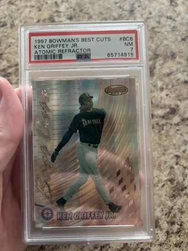 1997 Bowman's Best Cuts Ken Griffey Jr Atomic Refractor PSA 7