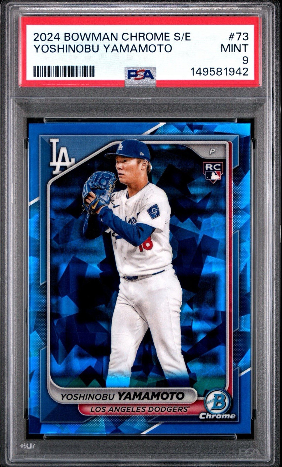 2024 Bowman Sapphire Chrome S/E Yoshinobu Yamamoto Rookie #73 PSA 9
