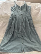 Lulus Dress Women’s Medium Light Blue Button Front Cotton Midi Sundress