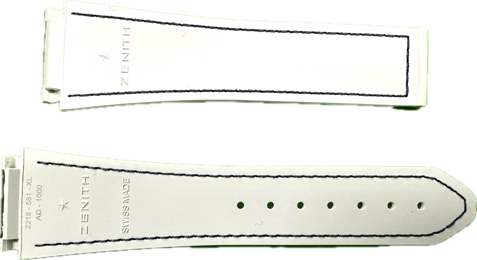 Correa de reloj Zenith 22 mm x 18 mm azul nailon textura y goma GENUINA OEM nueva GB Foto 2 de 2