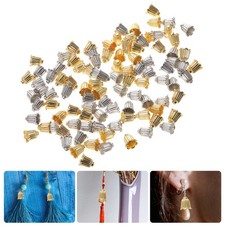 100Pcs Reusable Alloy Bead End Caps Flower Design for DIY Bracelets Necklaces