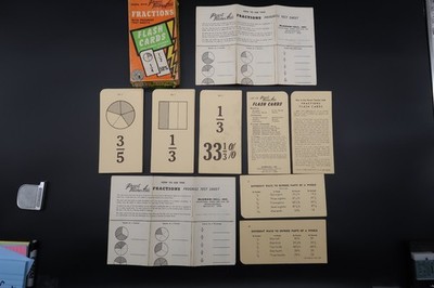 Fractions Flash Cards Learn Parent Teacher Numbers Math Arithmetic Home School