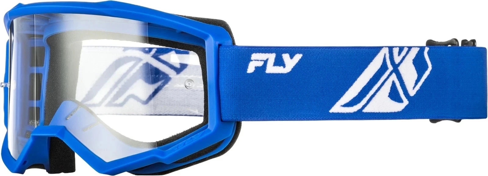 Fly Racing Focus Blue White Clear Lens MX ATV BMX Offroad Goggles Youth