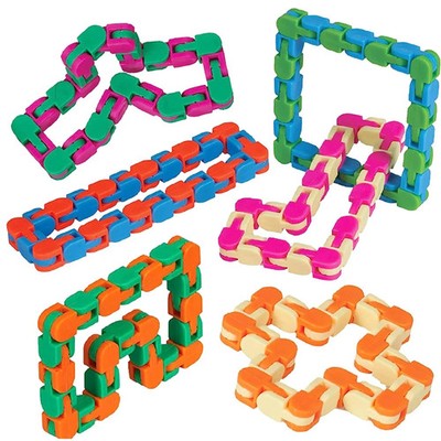 Neliblu Wacky Tracks 6 Pack Sensory Fidget Toys Snap and Click Fidget Cube Puzzl