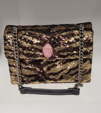 Borsa a mano Kurt Geiger London Mini Kensington nera/oro con cinturino a catena