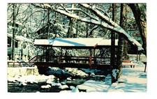 Carrs Northside Cottages Winter on Roaring Fork Creek Gatlinburg TN VTG Postcard