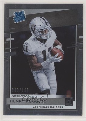 2020 Panini Donruss Rated Press Proof Silver /100 Henry Ruggs III Rookie RC 0b2