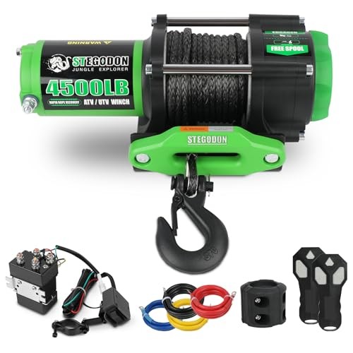 4500 Winch 12V Electric ATV/UTV Winch with Synthetic Rope and Wireless Remote
