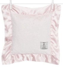 Little Giraffe Nursery Pillow 14"x14" Light Pink Ultra-Soft Satin Edges