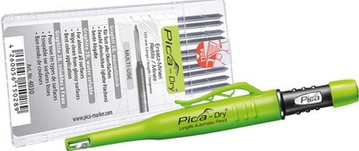 Pica 3030 + 4030 Dry Longlife Automatic Pen + Refill Set Graphite 2B, Black