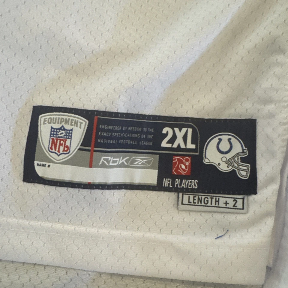 Camiseta Indianapolis Colts 2XL Marvin Harrison Hombre’s Reebok Blanca Foto 3 de 4
