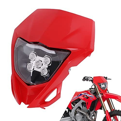 #ad Dirt Power Racing Universal Red LED Headlight Fairing Enduro Dirt Bike Moto bn $69.85