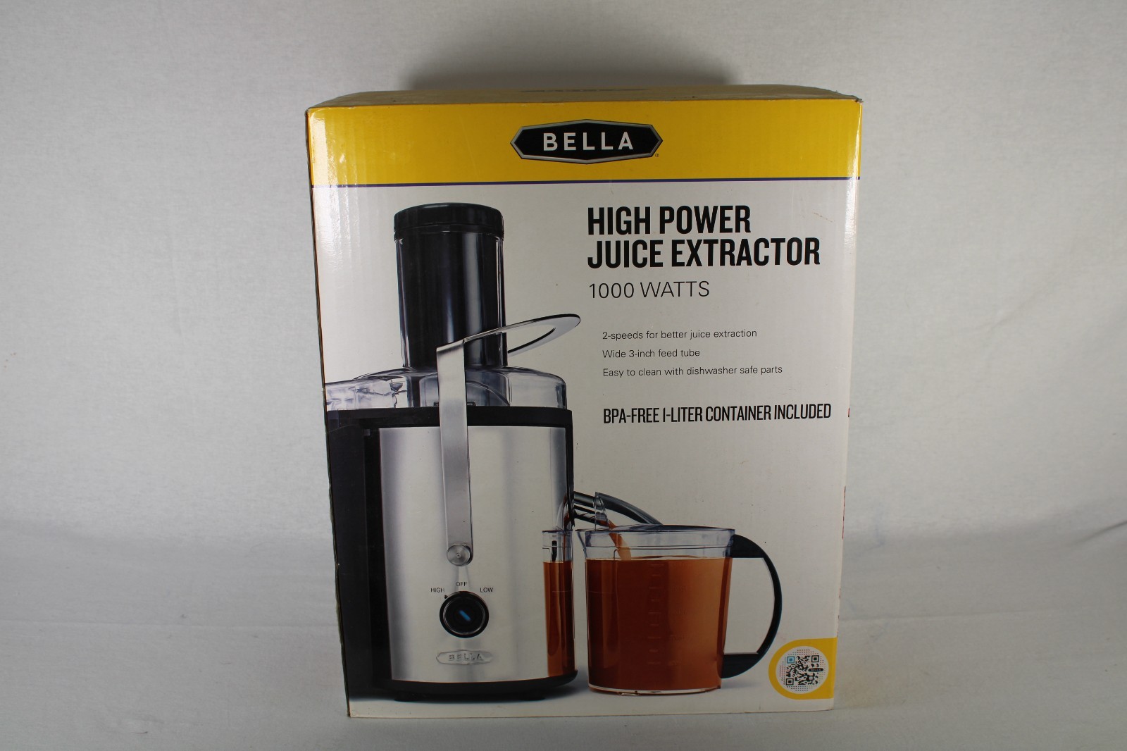 Bella High Power Juice Extractor NEW In Box ,1000 WATTS, 2 speeds, 1 liter jug