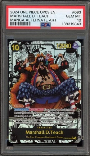 One Piece CCG Marshall.D.Teach Manga Alternate Art OP09-093 PSA 10 Gem Mint