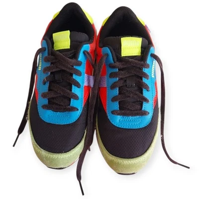 Puma Kids Sneakers Size 4.5 Youth Colorblock Black Blue Red Low Top - Image 1 of 4