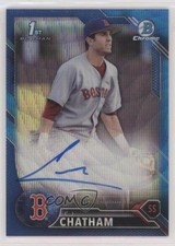 2016 Bowman Draft Chrome Pick Blue Wave Refractor 122/150 CJ Chatham Auto c5r