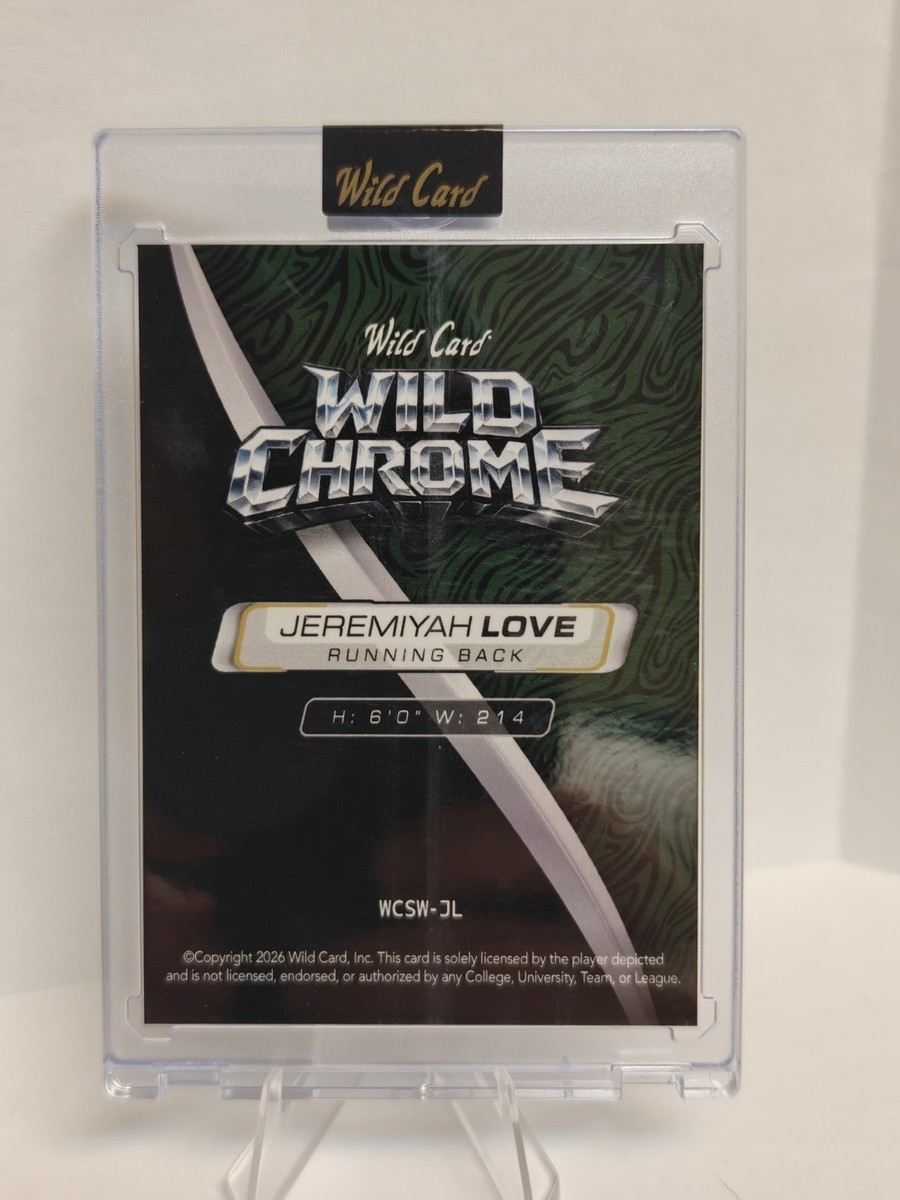 2026 Wild Card Wild Chrome Jeremiyah Love RC 4/12 Rookie Notre