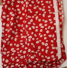 Red Cotton with white daisies, 54" wide by the yard clothing costumes,