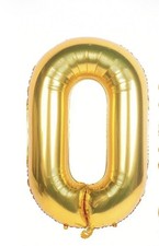 32  Number 0 Gold Helium Balloons-50 Pack