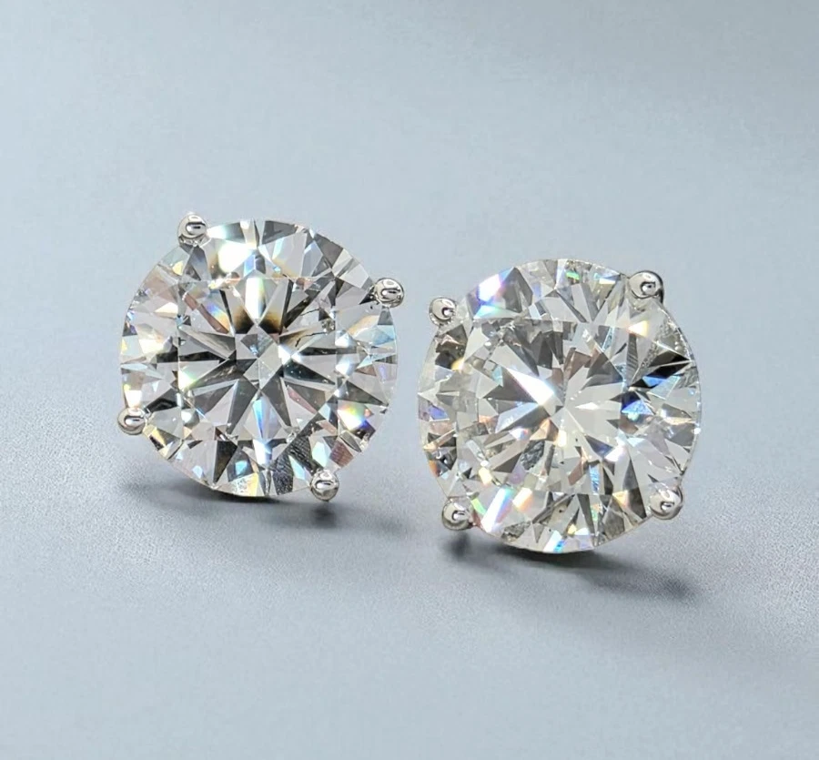 4.00 Ct E VS1 Round Lab Grown Martini Diamond Studs 14k Gold IGI Certified - Image 3 of 4