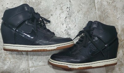 RARE Nike Dunk Sky Hi Mesh Black High Top Fashion Sneakers Sz US8