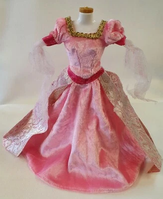 Rapunzel rosa Prinzessin hergestellt für Barbie Puppe Ballkleid Kleid UK Verkäufer kostenlose P&P