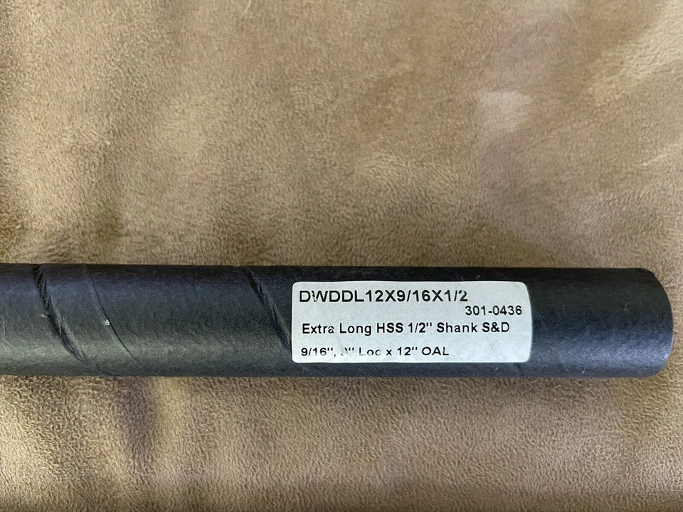 9/16 英寸 x 12 英寸 HSS 超长钻头带 1/2 英寸柄,DWDDL12X9/16X1/2 — 第 3/3 张图片
