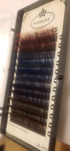 Eyelash Color Extensions 4 color Mix 12 strips C curve 0.12mm New - Picture 3 of 7