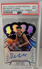 2019 Crown Royale Brandon Clarke Purple Rookie Auto /25 PSA 9 - Memphis Grizzlie