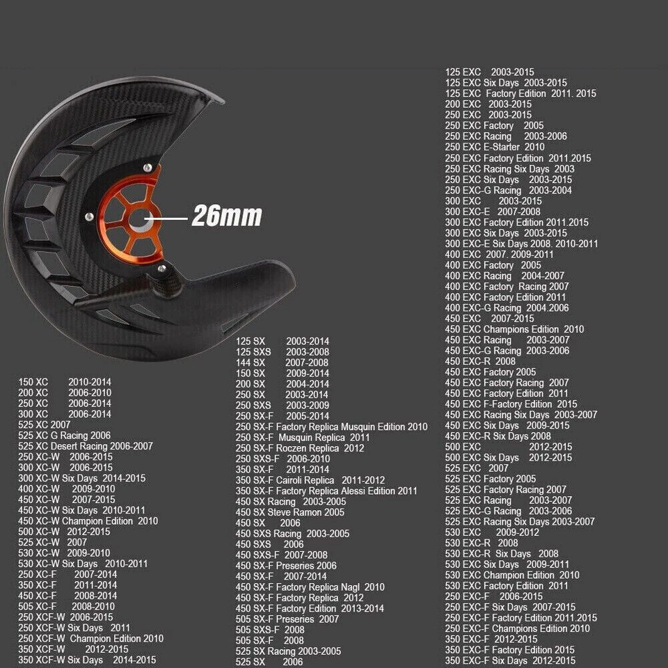 Front Axle Brake Disc Guard For KTM SX SXF XC XC-W EXC 450 350 300 250 150 125 Foto 2 de 4