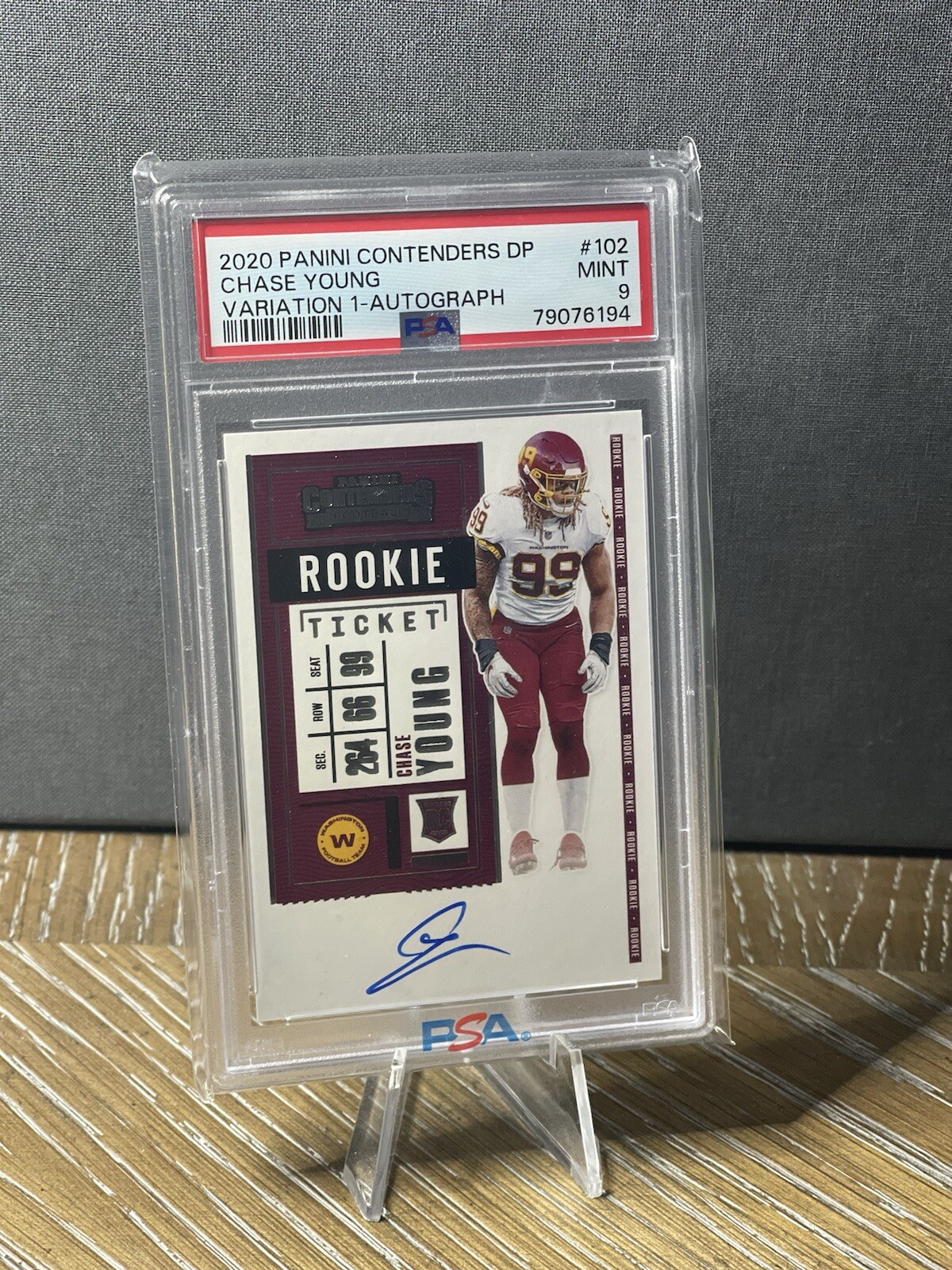 2020 Panini Contenders Chase Young Rookie Variation Auto RC PSA 9 49ers