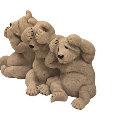 Quarry Critters See Hear Speak No Evil Bear Figurine Uh Oh Vintage Collectible - Picture 14 of 23