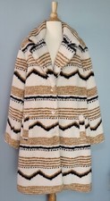 Women's Plus Size Torrid Ivory Ikat Faux Fur Sherpa Jacket Size 3/3x