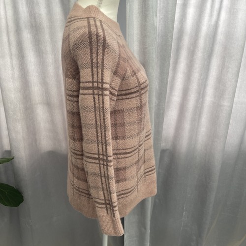 Altar’D State Pink & Brown Plaid Sweater-Women’s Small - Picture 5 of 10