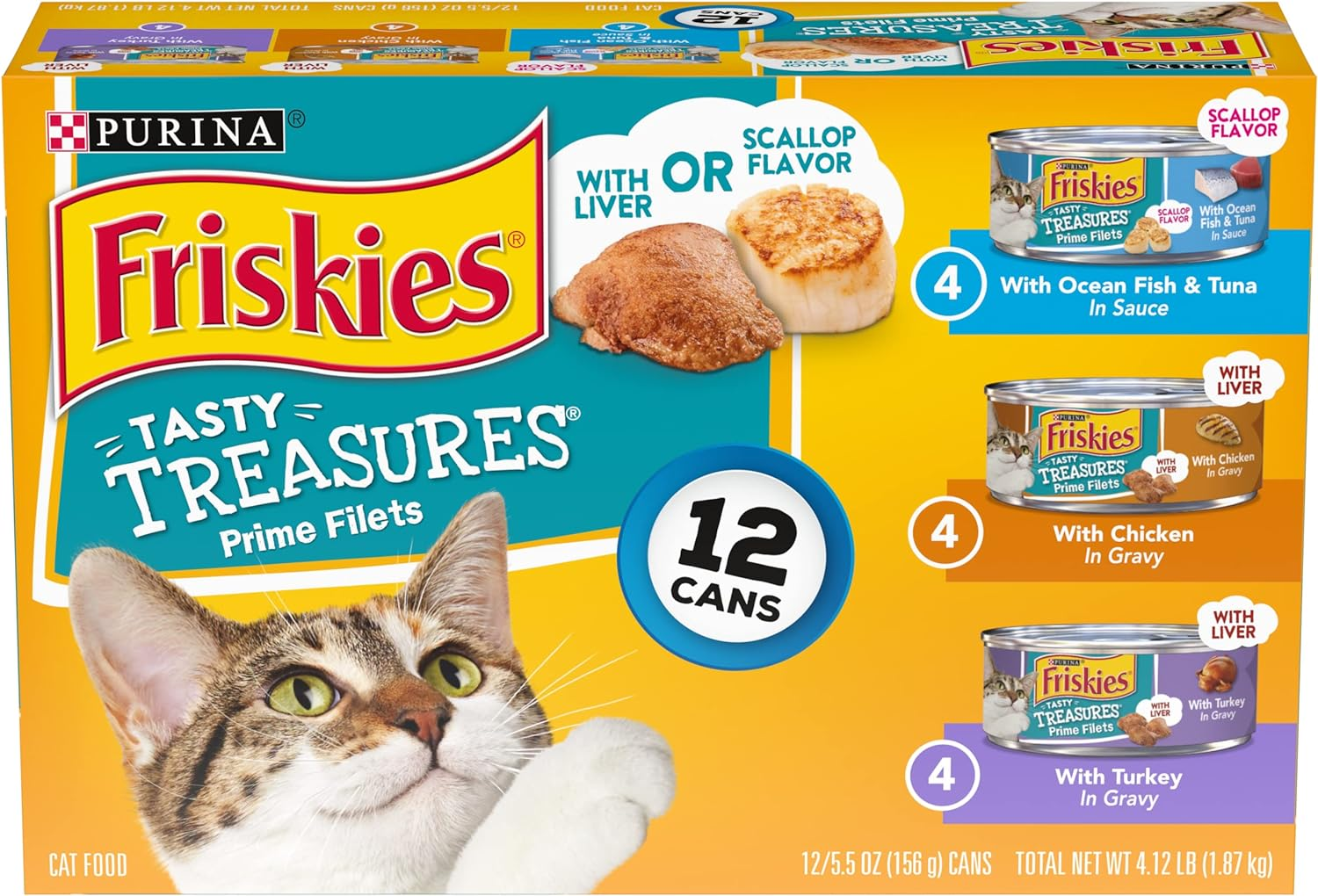 Purina  Gravy Wet Cat Food Variety Pack, Tasty Treasures Prime Filets - (Pack of