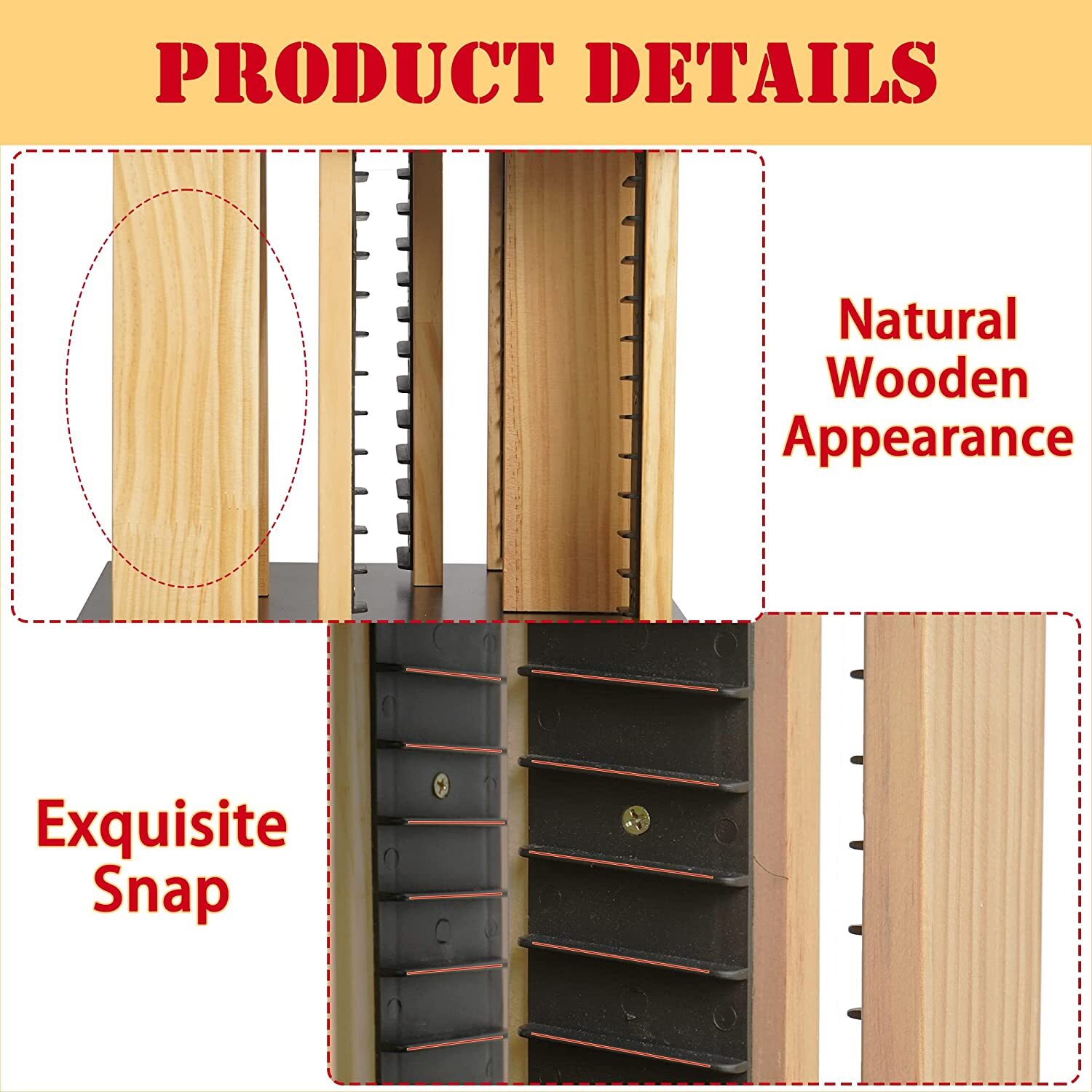 Wood CD Racks 360° Rotating Disc CD Storage Holder Collection Display
