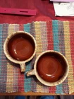 Vintage Hull Pottery USA Brown Drip Soup Chili Bowl With Handle Oven Proof.