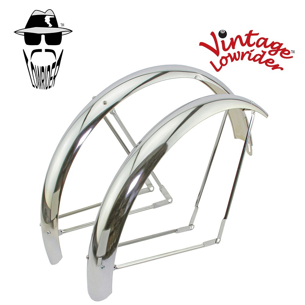 lowrider bicycle fenders Bike 20 inch Classic Adjustable Fender Set Chrome Parts : Sports & Outdoors VINTAGE LOWRIDER 26
