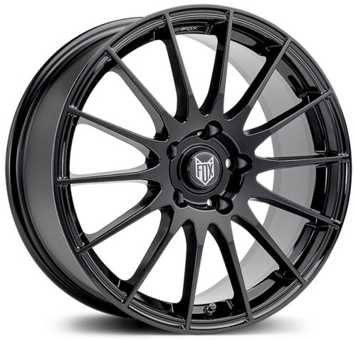 Alloy Wheels 15" Fox FX004 Black Gloss For Vauxhall Corsa (4 Stud) [E] 14-19 - Picture 1 of 1