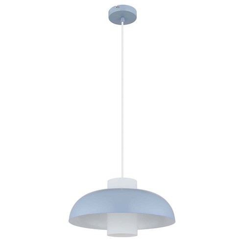 Lampada Da Pranzo Sospesa Blu Opaco In Vetro Opale E27 Lampada Da Cucina - Foto 8 di 8